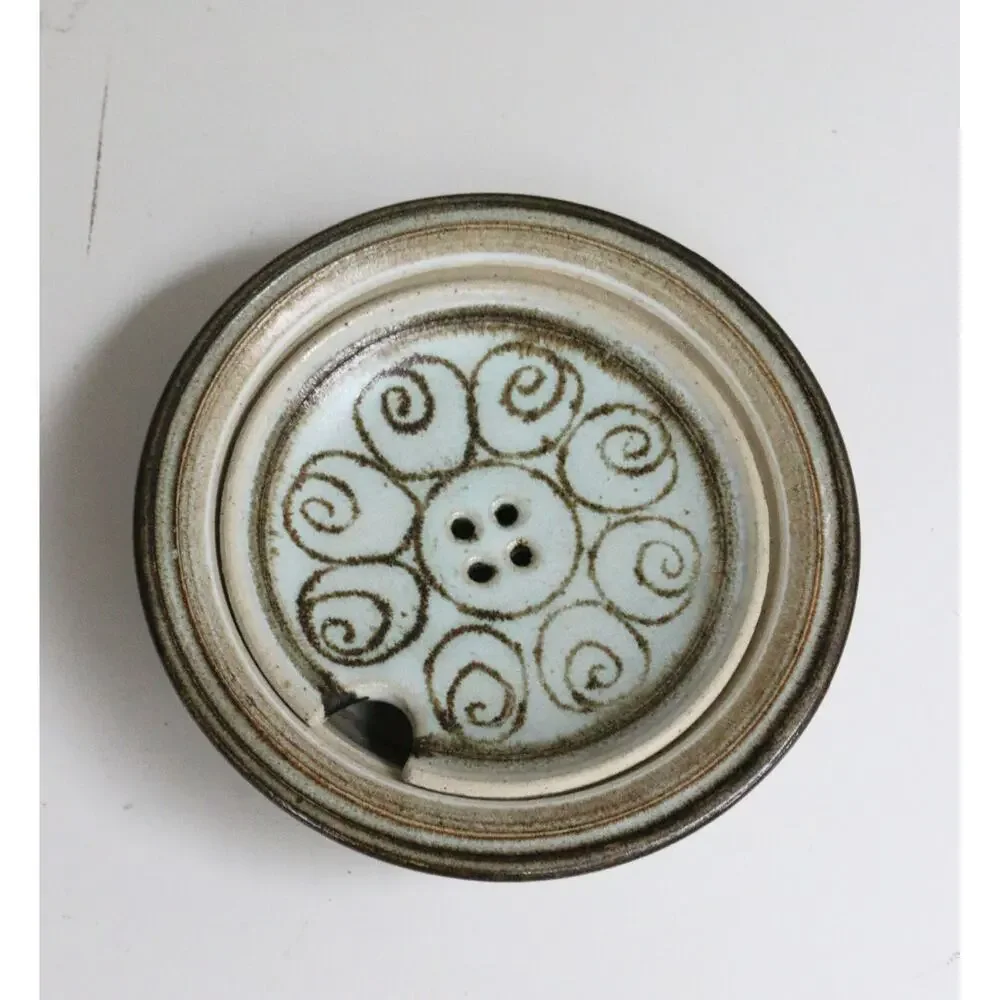 1970's Vintage Signed John Dunlap Garlic Keeper Studio Pottery Hand Thrown Jar